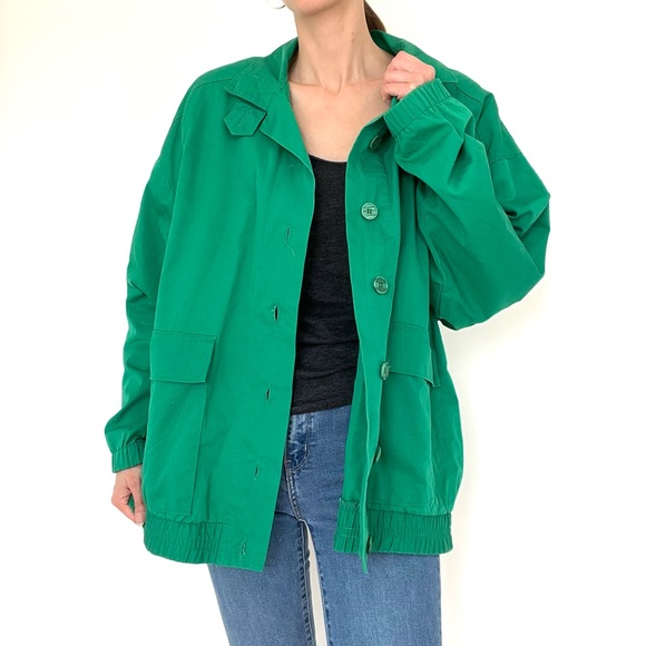 EUC Jaclyn Sport Vintage Green Windbreaker Jacket - Picture 2 of 5